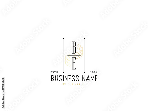 Letter BE Logo, Minimal be logo icon design for wedding, fashion, apparel and clothing brand or all kind of use