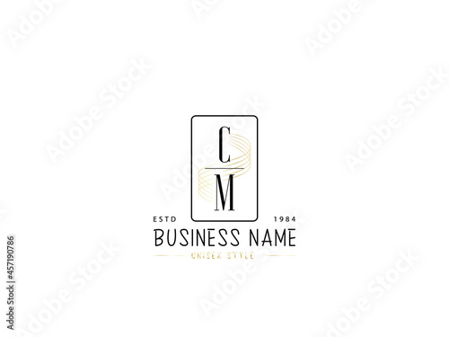 Letter CM Logo, Minimal cm logo icon design for wedding, fashion, apparel and clothing brand or all kind of use