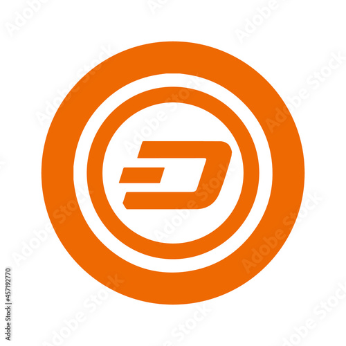 Dash bitcoin degital security icon ( Orange Icon )