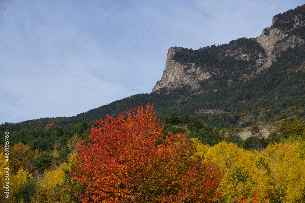 Fototapeta premium autumn landscape in the mountains alps france