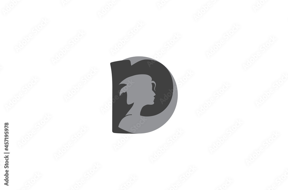 illustration of letter D with people's heads illustration of letter D with people's heads