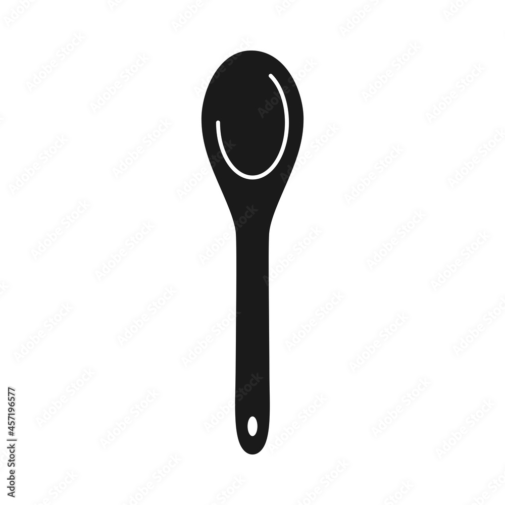 Wooden mixing spoon for baking in vector icon Wooden mixing spoon for baking in vector icon