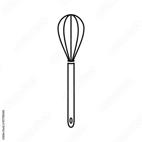 Hand mixer whisk for baking in vector icon
