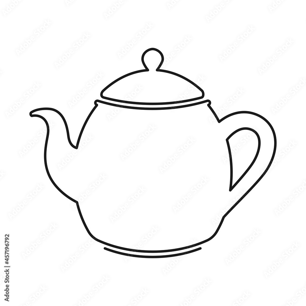 Traditional porcelain tea pot or teapot in vector icon Traditional porcelain tea pot or teapot in vector icon