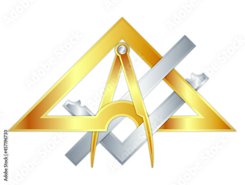 Sign of the Masson Lodge. Freemasonry and secret societies emblems, mystic drawings. New world order. Sacred geometry, religion, spirituality, occultism