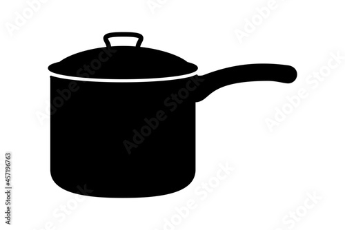 Cooking pot or suacepan in vector Icon