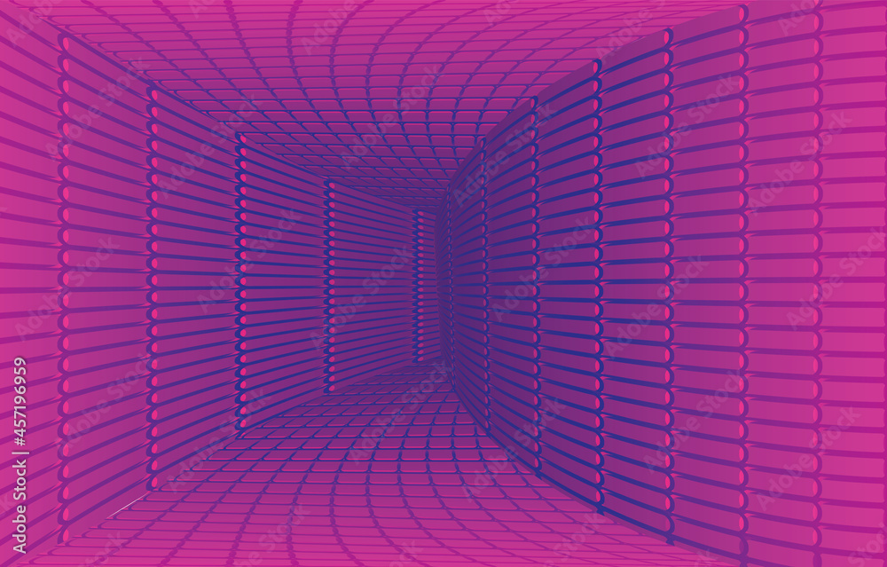 Tunnel or wormhole. Checkered wireframe tunnel. 3D grid. Abstract vector image Tunnel or wormhole. Checkered wireframe tunnel. 3D grid. Abstract vector image