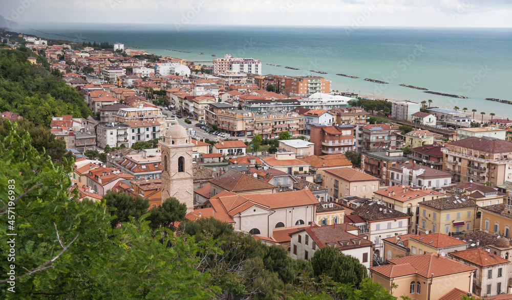 San Benedetto Del Tronto, Marche, Italy - May 24, 2015 - A View Of The Town & Coast From Above