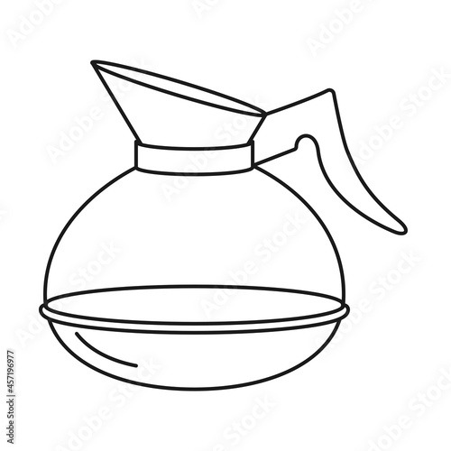 Coffee pot from drip coffee maker in diner style as vector icon
