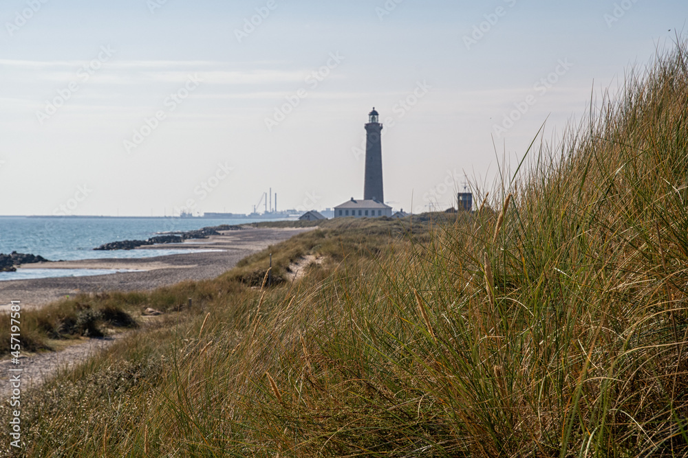 Lighthouse in Skagen at the northernmost point of Denmark