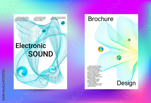 Minimum coverage of a vector. Cover design. Set of modern abstract musical backgrounds. Sound flyer for creating a fashionable cover, banner, poster, booklet...