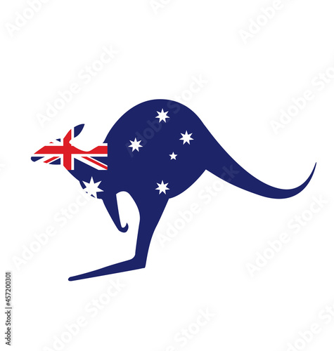 australian flag kangaroo silhouette