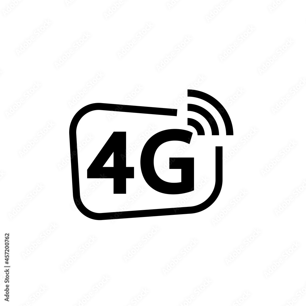 Icono de red 4G. Cuarta generación de tecnología de telecomunicaciones móviles inalámbricas. Internet. Ilustración vectorial Icono de red 4G. Cuarta generación de tecnología de telecomunicaciones móviles inalámbricas. Internet. Ilustración vectorial