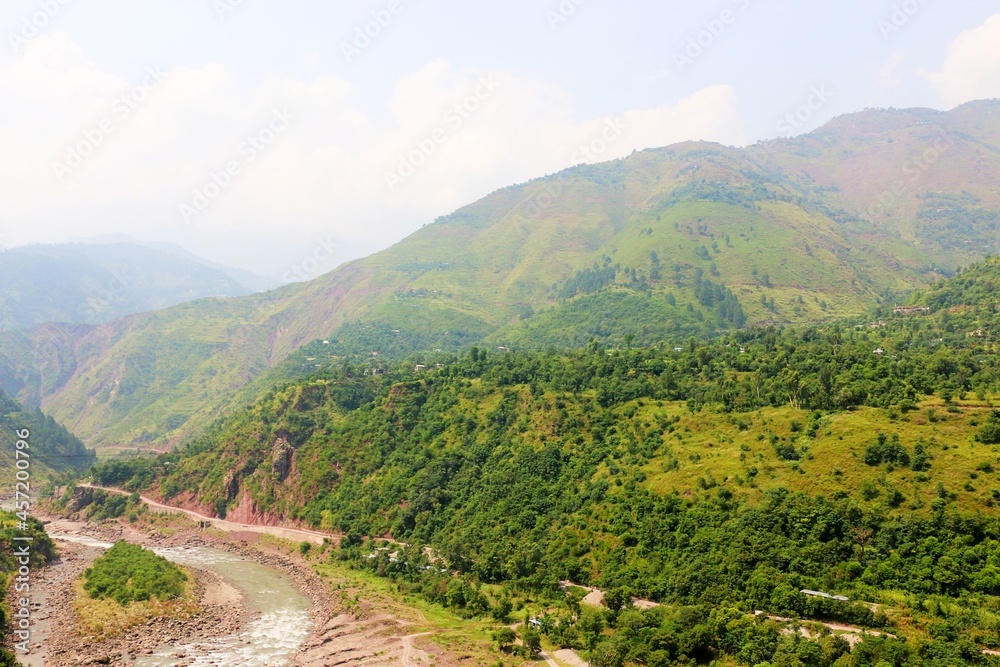 Beautiful green mount with Amazing view of river