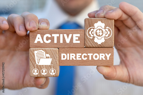 Photography Concept of active directory. Data sharing technology.