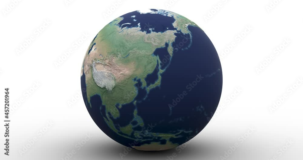 Raised relief globe drops into frame, rolls toward camera and highlights Japan and Korea. Two versions. In-file luma matte allows you to easily recolor the infinite background. Data: NASA Raised relief globe drops into frame, rolls toward camera and highlights Japan and Korea. Two versions. In-file luma matte allows you to easily recolor the infinite background. Data: NASA