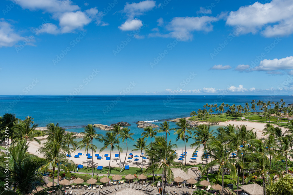 Obraz premium Scenic panoramic west Oahu vista, Hawaii