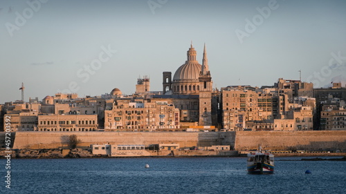 View of Valletta city in the sunset © Marcin