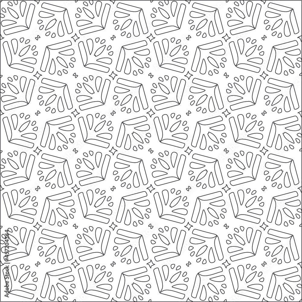  Vector pattern with symmetrical elements . Repeating geometric tiles from striped elements. black patterns.