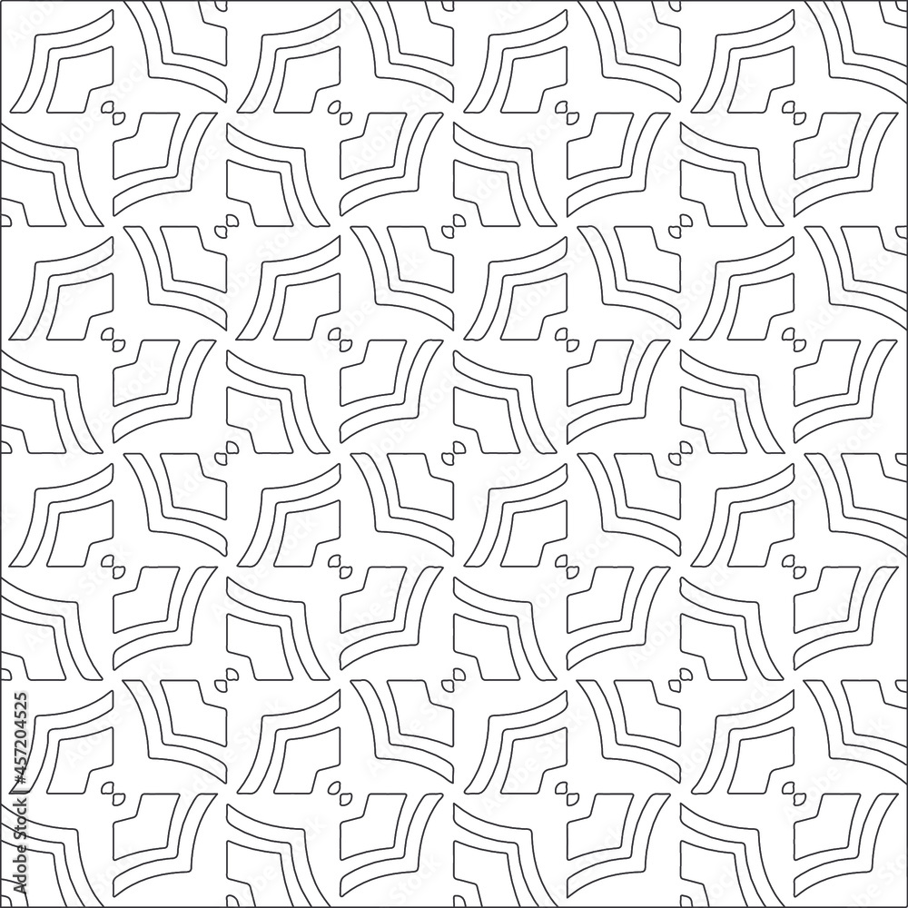 Vector pattern with symmetrical elements . Repeating geometric tiles from striped elements. black patterns. Vector pattern with symmetrical elements . Repeating geometric tiles from striped elements. black patterns.