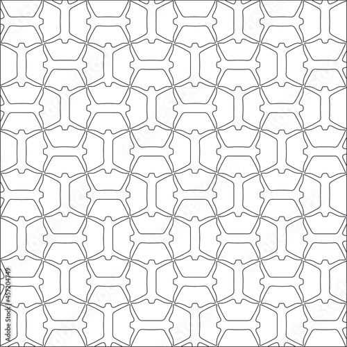 Vector pattern with symmetrical elements . Repeating geometric tiles from striped elements. black patterns.