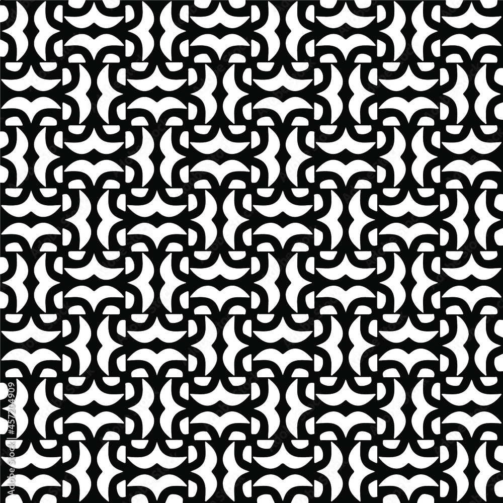 Seamless vector pattern in geometric ornamental style. Black  pattern.
