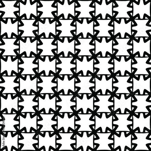 Seamless vector pattern in geometric ornamental style. Black  pattern. 