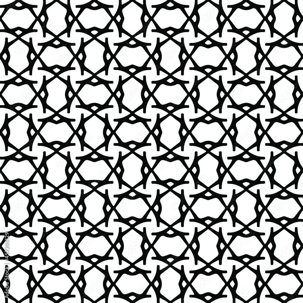 Naklejka premium Seamless vector pattern in geometric ornamental style. Black pattern. 