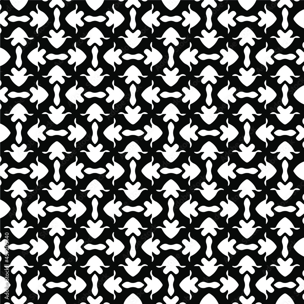 Seamless vector pattern in geometric ornamental style. Black  pattern.
