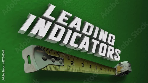 Leading Indicators Measuring Tape Metrics Trends Forecast Progress to Goal 3d Animation