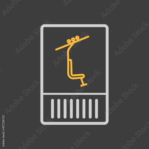 Ski pass vector icon. Winter sign