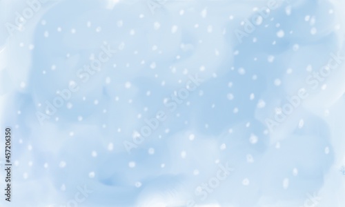 Abstract  christmas pastel blue minimalistic winter background with falling snow © Ася Муллахметова