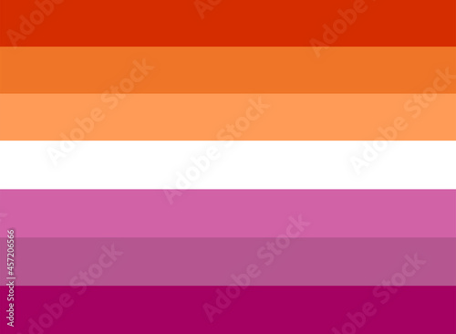 LGBTQ + Lesbian Flag for the rights of pride and sexuality Vector