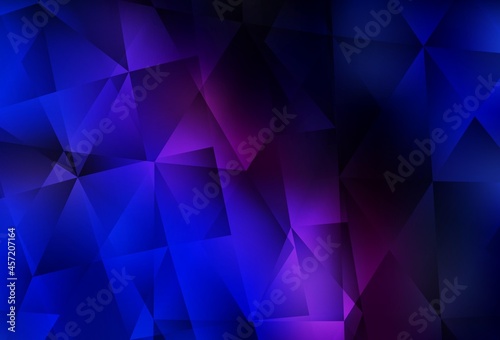 Dark Pink, Blue vector triangle mosaic background.