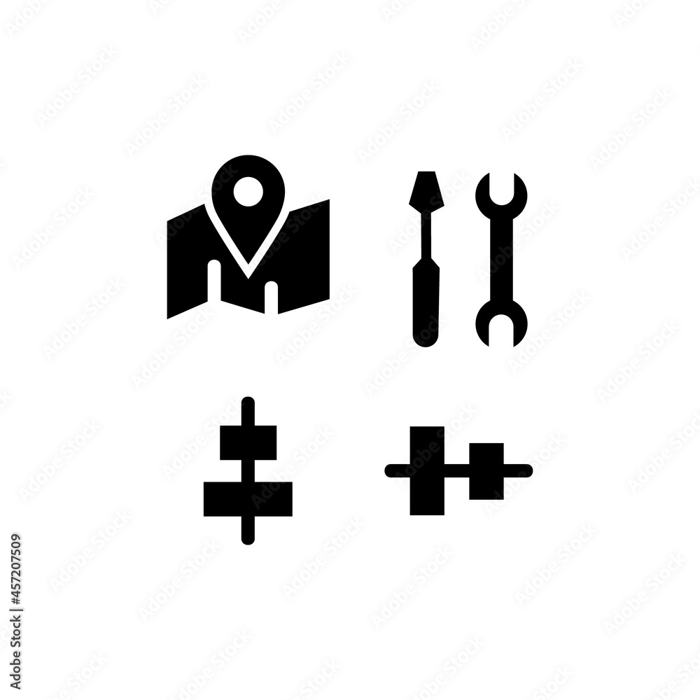 Set of black icon design collection conceptual Set of black icon design collection conceptual