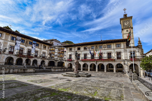 Εκτύπωση καμβά Guernica, Spain - 11 Sept 2021: The town square of Guernica (Gernika) in the Bas