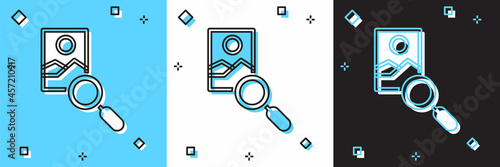 Set Photo retouching icon isolated on blue and white, black background. Photographer, photography, retouch icon. Vector