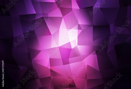 Dark Pink vector polygon abstract backdrop.