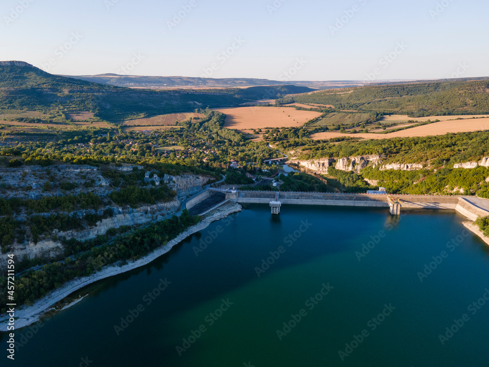 Aerial view of Aleksandar Stamboliyski Reservoir, Bulgaria