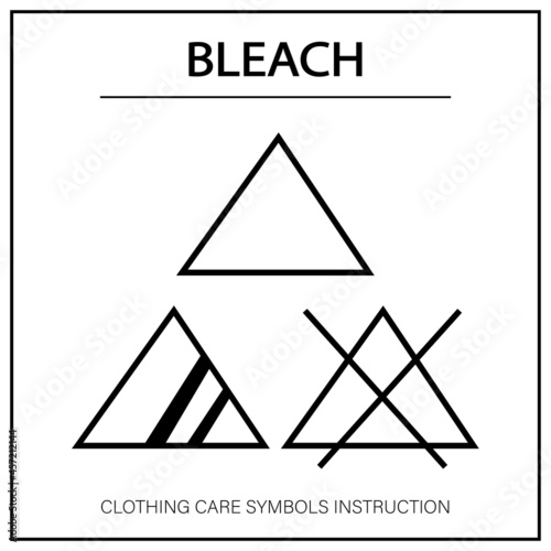 Clothing care for bleaching instruction to t-shirt 