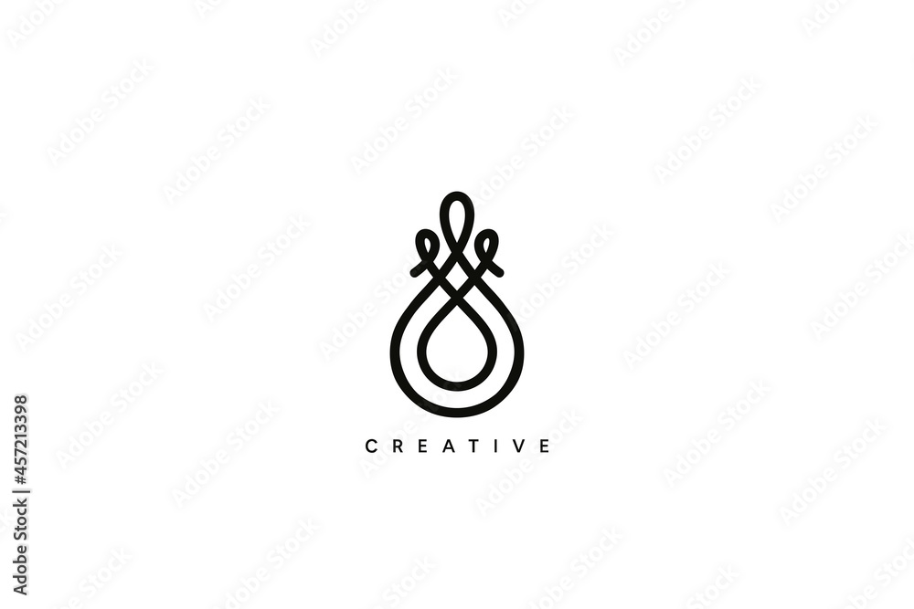 Fototapeta premium Luxury Water Drop with Simple Lines Logo Design. Creative vector based icon template.
