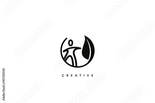 Organic People to Healthy Life Logo Design. Creative vector based icon template.