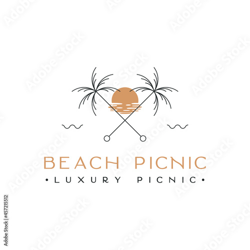 beach picnic luxury picnic logo design inspiration