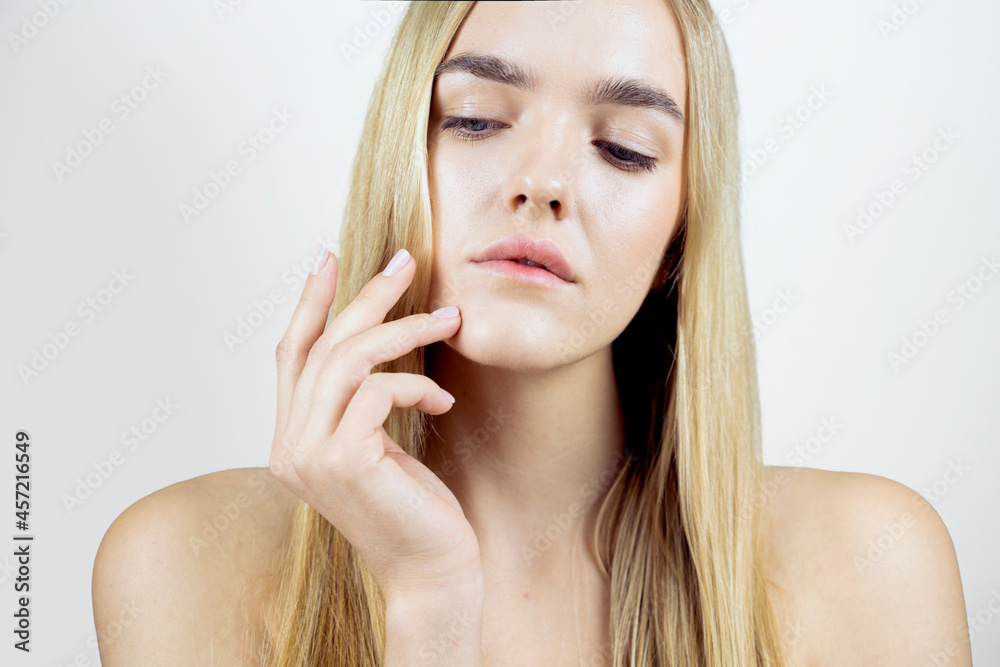 Natural beaty woman face natural makeup beautiful female healthy clean skin beautiful female young model Natural beaty woman face natural makeup beautiful female healthy clean skin beautiful female young model