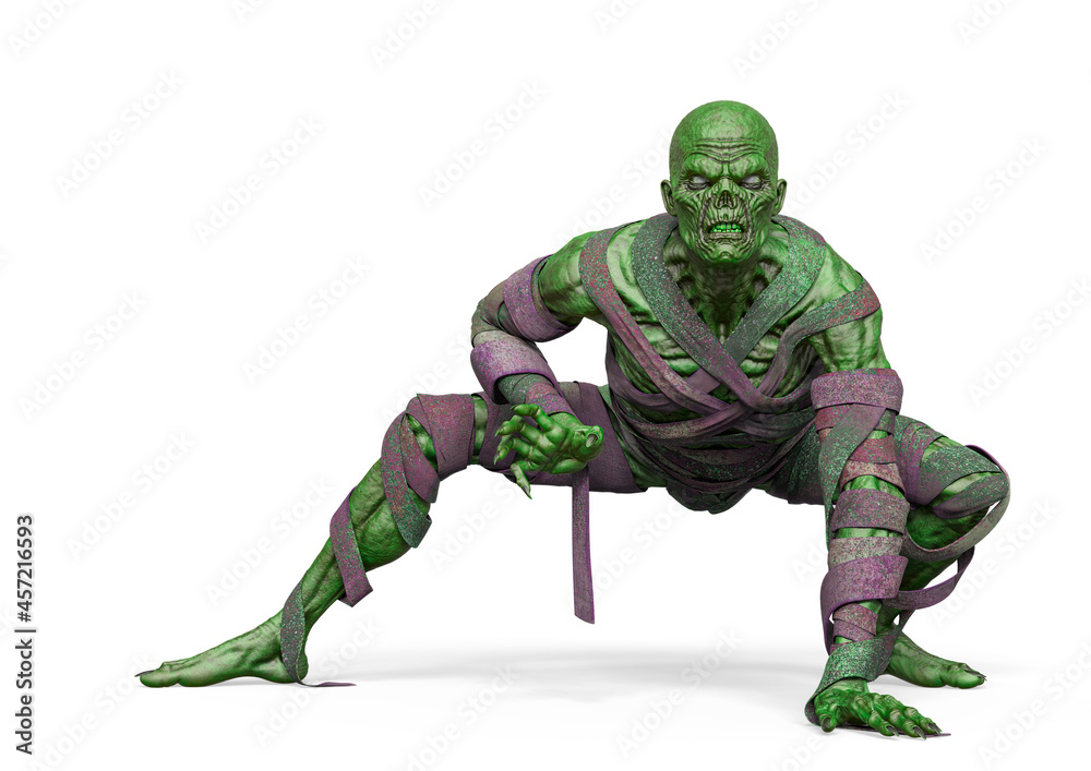 mummy is ready to attack on white background mummy is ready to attack on white background