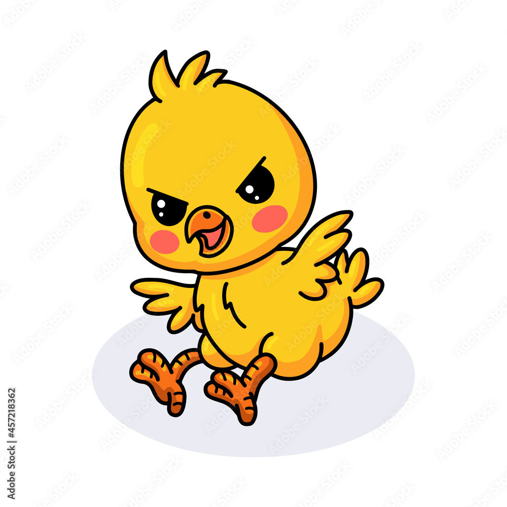 Cute angry little yellow chick cartoon Cute angry little yellow chick cartoon