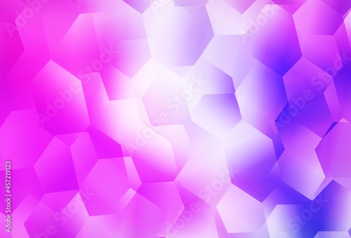 Light Purple, Pink vector backdrop with hexagons.