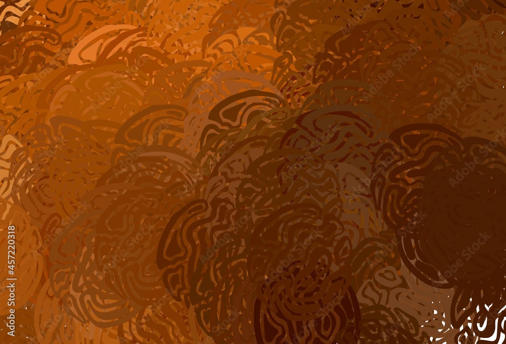 Dark Orange vector pattern with wry lines.