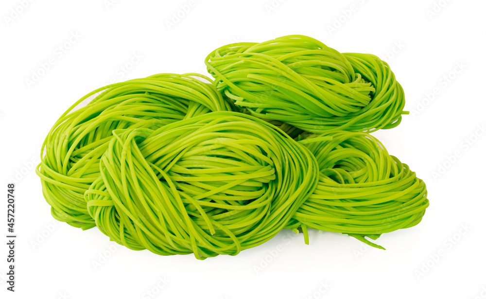 green noodles an isolated on white background