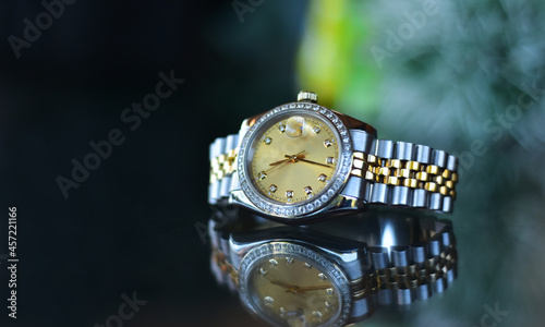 A watch is an elegant wristwatch.